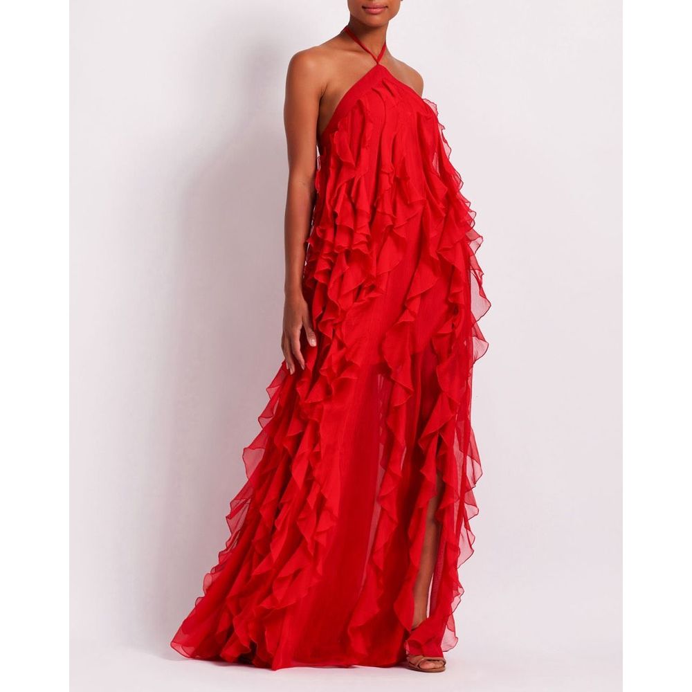 PATBO RUFFLE HALTERNECK MAXI DRESS (RUNWAY) - Picture 3 of 14